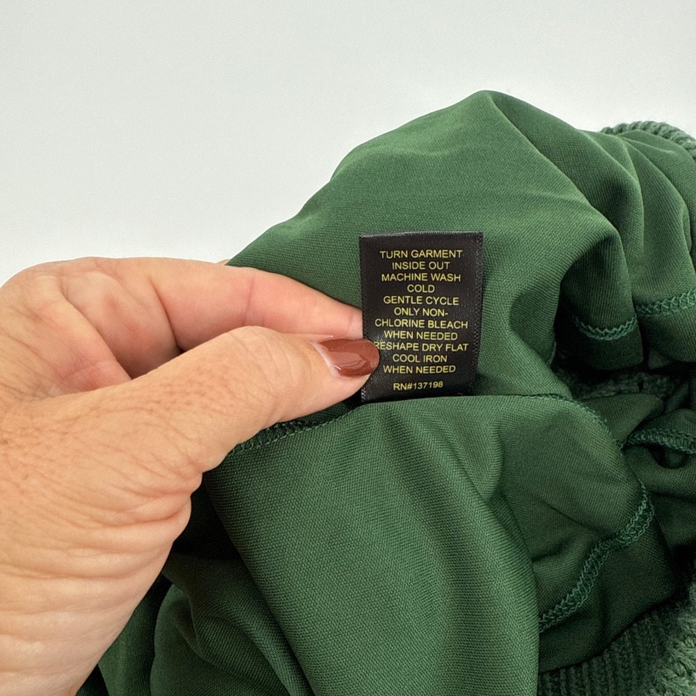 NEW House of Harlow 1960 Green Knit Midi Skirt Crochet Lace Trim Boho Size Large - Picture 6 of 8